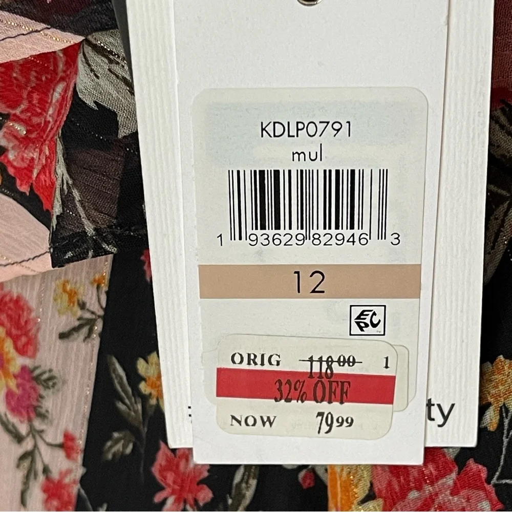 Kensie Mixed-Print High-Low Dress Size 12 - Picture 9 of 10